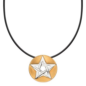 Bild von Anhänger Pentagramm - Silber teilvergoldet