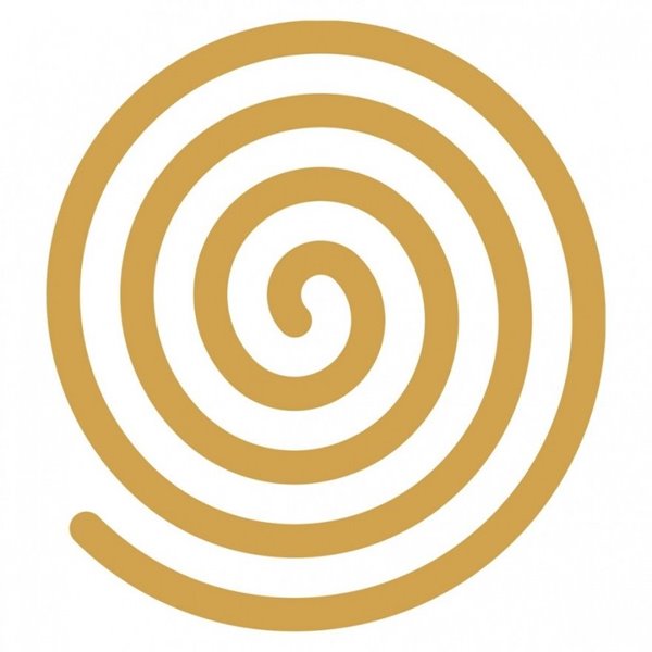 Bild von Aufkleber-Set 4 x 3 cm / 1 x 7.5 cm gold-transparent Rechtsspirale