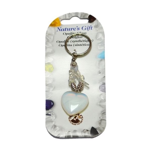Bild von Schlüsselanhänger Opal-Glas Herz