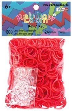 Bild von Rainbow Loom® Gummibänder rot opaque