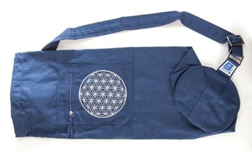 Bild von Yoga Tasche mit Blume des Lebens blau
