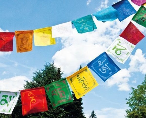 Bild von Tibetische Gebetsfahnen 8 Glückssymbole, 80 cm lang