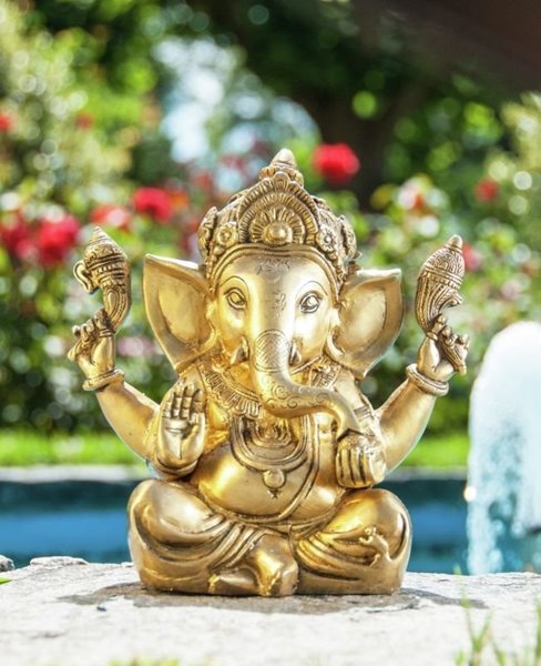 Bild von Ganesha aus Messing antik, 23 cm