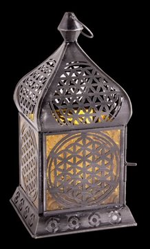 Bild von Orientalisches Licht Blume des Lebens mit Gelbglas