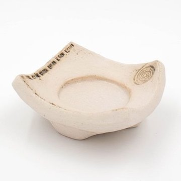 Bild von Keramikständer Heilkräuterkerze, weiss Spirale