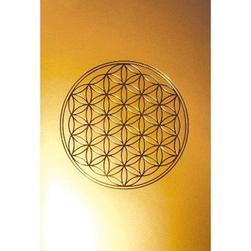 Bild von Klappkarte Blume des Lebens mattgold/gold 12 cm x17 cm