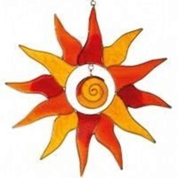 Bild von Suncatcher Sonne mit Spirale rot/orange 25cm