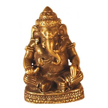 Bild von Ganesha sitzend Messing 2.5 cm