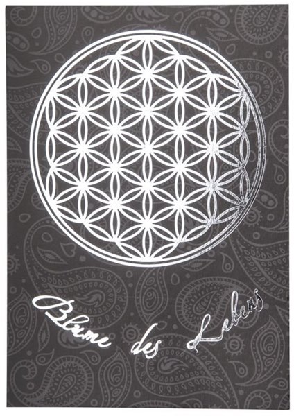 Bild von Blume des Lebens Postkarte mit echter Silberprägung
