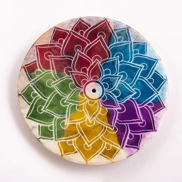 Bild von Regenbogen Mandala - Räucherstäbchenhalter aus Speckstein