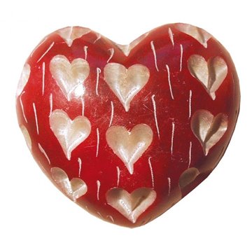 Bild von Herz Heart Speckstein rot 6 cm x 6cm