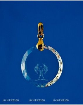 Bild von LichtWesen Sterntaler Kristall rund mit Clip vergoldet, 23mm