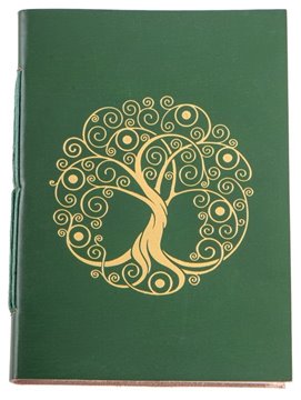 Bild von Schreibbuch mit Lebensbaum grün/gold