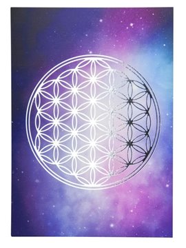 Bild von Blume des Lebens Postkarte Universum mit Silberprägung
