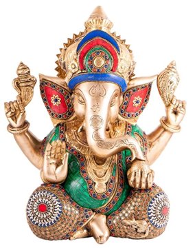 Bild von Ganesha Figur aus Messing, 30 cm