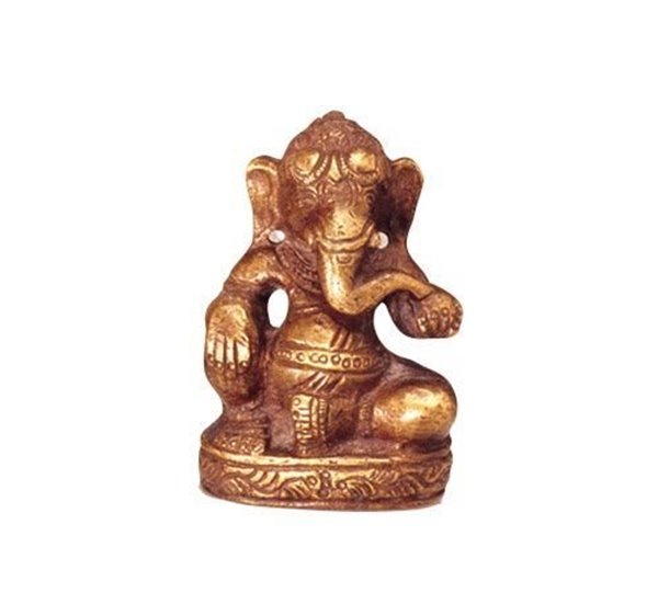 Bild von Ganesha sitzend, Messing 6,5 cm hoch