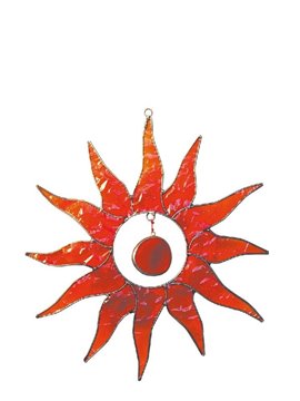Bild von Suncatcher Sonne Fiberglas rot 20cm