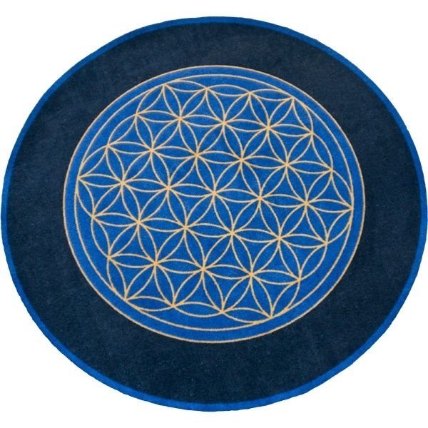 Bild von Teppich Blume des Lebens , blau
