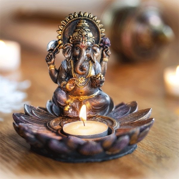 Bild von Glücksbringer Ganesha für Teelichter oder Räucherstäbchen