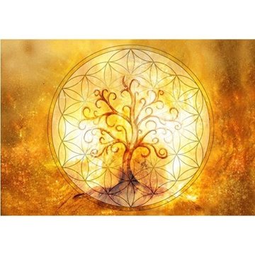 Bild von Leinwandbild Lebensbaum mit Blume des Lebens, 65 × 45 cm