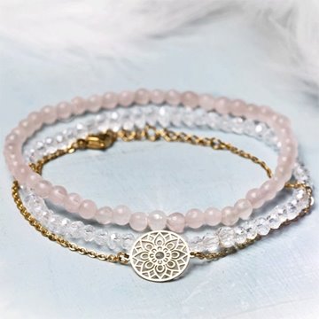 Bild von Edelstein-Armband-Set Mandala des Glücks, 3 Armbänder