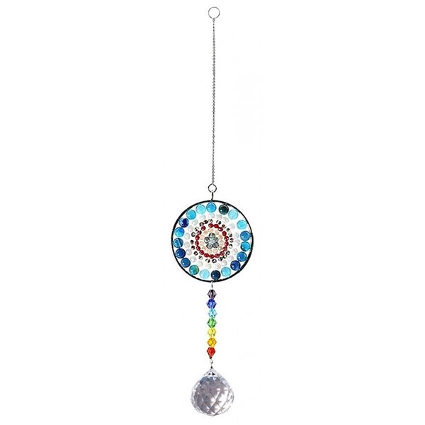 Bild von Suncatcher Mandala blau 36 cm, Kristall, Glas, Metall