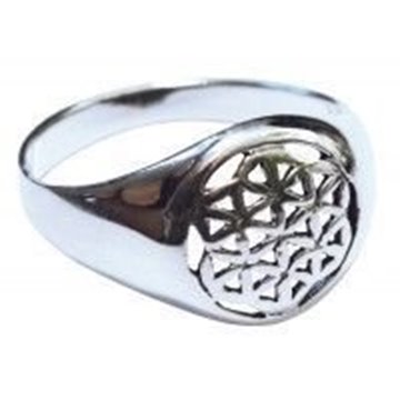 Bild von Ring Blume des Lebens 1 cm, Silber