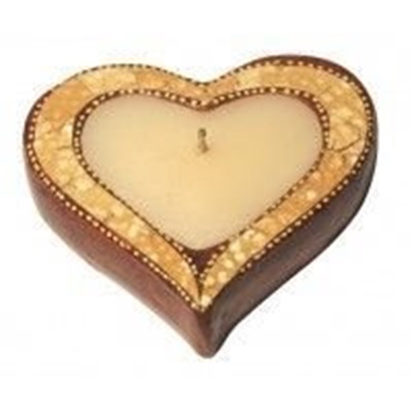 Bild von Teelichthalter Herz Terracotta braun 10cm