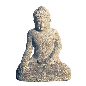Bild von Buddha in Meditation Sandstein grau 10 cm x 15 cm