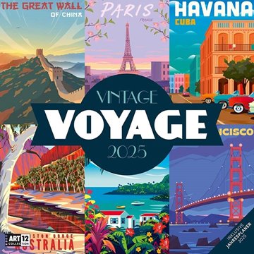 Bild von Ackermann Kunstverlag: Vintage Voyage - Reiseposter - Kalender 2025 - 30x30